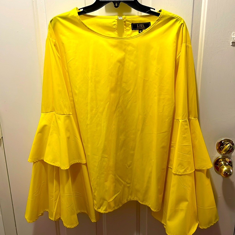 Bright Yellow Bog Sleeve Blouse